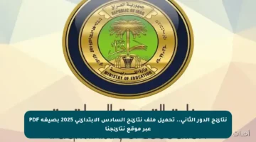 نتائج الدور الثاني.. تحميل ملف نتائج السادس الابتدائي 2025 بصيغة PDF عبر موقع نتائجنا